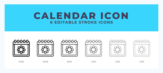 Calender line icon. Vector icon symbol. Logo illustration. Editable line icon.
