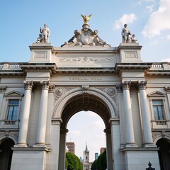 Obraz premium A stunning view showcases the majestic Royal Albert Hall dominating Londons skyline
