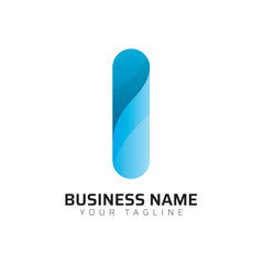 I abstract modern minimalist premium typography 3d colorful letter logo design template
