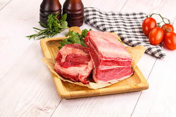 Raw beef rib for cooking
