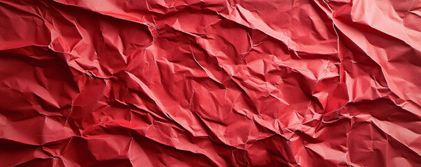Obraz premium red matte crumpled textured paper, texture background