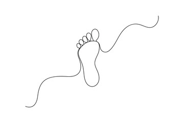 Continuous one line foot vector art illustration 