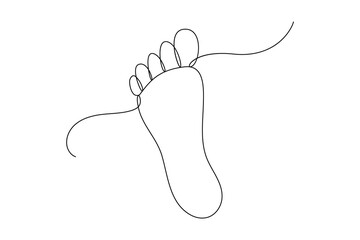 Obraz premium Continuous one line foot vector art illustration