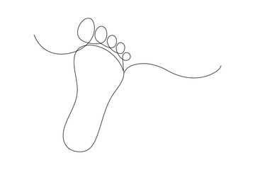 Continuous one line foot vector art illustration 