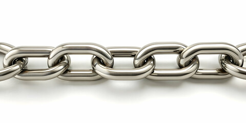 Obraz premium A chain against a background of pure white , connectivity, strength, security, link, isolated, silver, metal, white