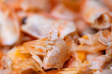 Vibrant plate of fresh seafood.