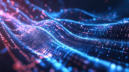 Futuristic data streams in a glowing abstract tech design, representing ultra-fast broadband and cyber connectivity.