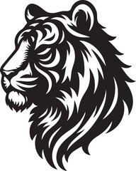 Tiger silhouette vector illustration with white background (35)