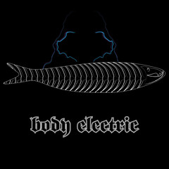  This  charged fish skeleton design crackles with electric energy, combining a dark, creepy vibe with surreal elements. " Body electric", a reference to the darkwave song.