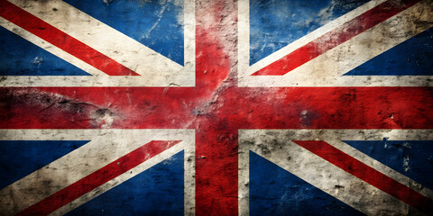 Fototapeta premium Closeup image of grunge Great Britain flag, grunge, Great Britain, flag, closeup, vintage, texture, patriotic, national, symbol, UK