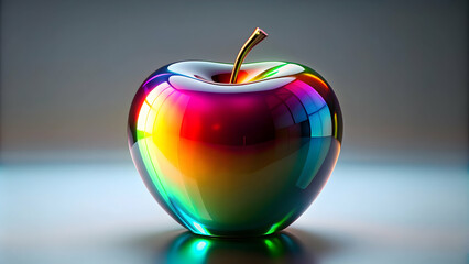 Obraz premium A futuristic and colorful apple-shaped vision pro device, pink, blue, technology, futuristic, innovation, electronic