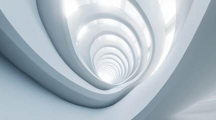 Obraz premium A spiral shaped white room with a light shining on it
