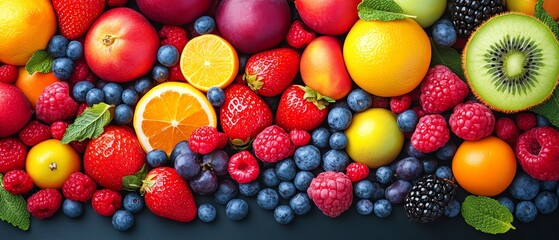 Fototapeta premium Colorful assortment of fresh fruits