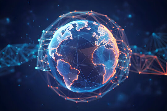 Concept general virtual money, banner Abstract business crypto technology. Metaverse digital world planet cyber Earth