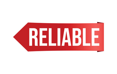 Reliable banner design. Reliable icon. Flat style vector illustration.