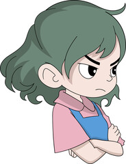 beautiful girl is showing emotion of holding back anger [Converted]