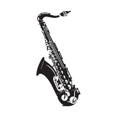 Naklejka premium Minimalistic Saxophone silhouette
