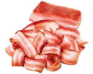 composição de bacon fatiado isolado em fundo transparente