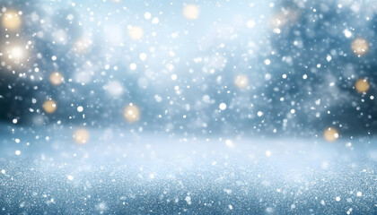 Naklejka premium glittering winter airy empty background blue daylight festive illustration ai graphic