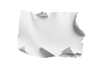 Torn paper on transparent background. Sticky paper on transparent background. Cut out