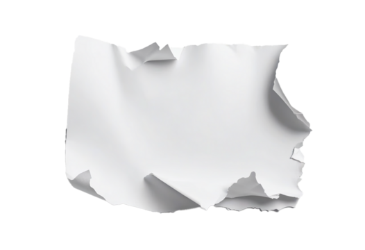 Torn paper on transparent background. Sticky paper on transparent background. Cut out