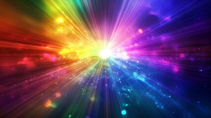 Obraz premium A vibrant explosion of colors radiates outward, creating a mesmerizing and ethereal light display.