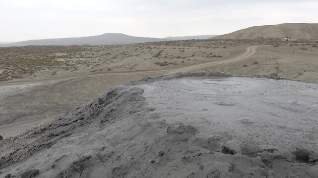 Gobustan, Azerbaijan Mud bubbling from landmark mud volcanoes out in the desert outside Baku.  