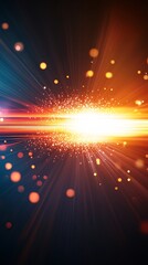 science picture of photon, particle of light in space, dark background