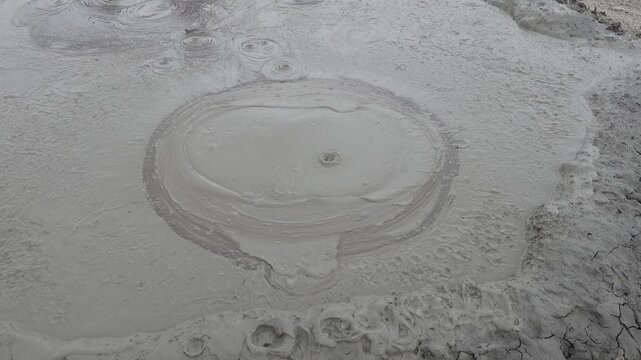 Gobustan, Azerbaijan Mud bubbling from landmark mud volcanoes out in the desert outside Baku.  