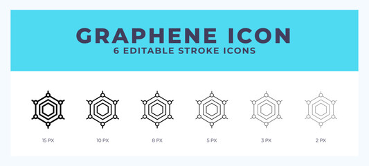 Graphene icon. Regular line. Thin line. Bold line. Vector illustration.