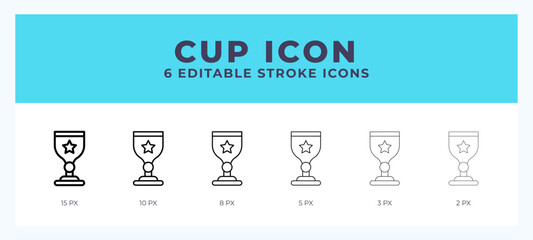 Cup icon symbol. Isolated. Vector illustration with editable stroke.