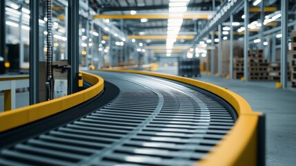 Fototapeta premium A factory where productivity is a conveyor belt, moving ideas from concept to completion in record time