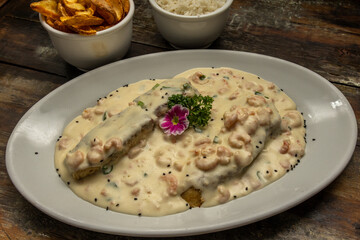 Delicious dish of food served in a restaurant.