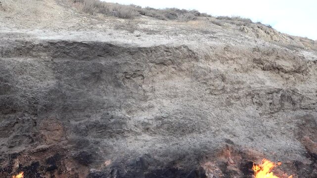 Baku, Azerbaijan Natural gas has been burning at the Fire Mountain or Yanar Dagh for the past 5,000 years. 
