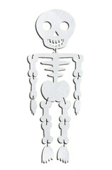 Glowing White Skeleton Cutout for Halloween Decor with Transparent background 