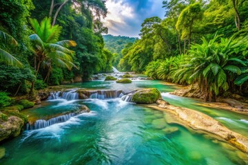 A breathtaking panorama showcases eight rivers winding through Jamaica's vibrant greenery, highlighting the island's stunning natural landscape and tranquil beauty in harmonious serenity.