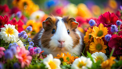 Cute Guinea Pig Hiding Under