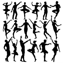 Dancers in different expressive poses 