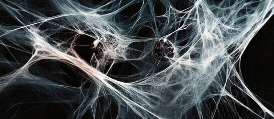 Surreal design blending spider webs with playing card symbols