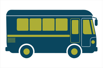 Public bus silhouette vector illustrations