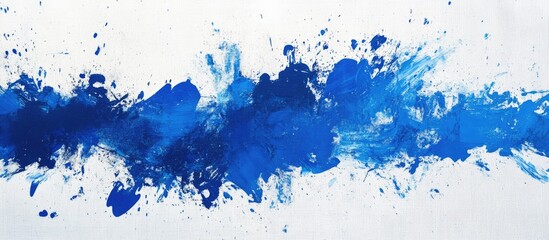 Surrealistic art featuring blue paint strokes on canvas with a large background exceeding 7K pixels A modern abstract piece created through color smears and textured brushwork