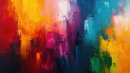 Abstract oil painting with vibrant colors featuring impressionistic elements and modern surrealism Ideal for wall decor this hand drawn texture offers a unique and artistic background