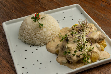 Delicious dish of food served in a restaurant.