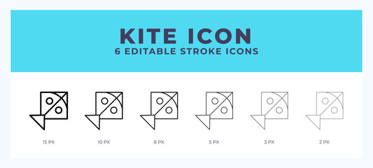 Kites icon. Regular line. Thin line. Bold line. Vector illustration.