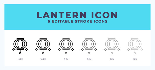Lantern lineal icon symbol vector. Black outline for web. App. Presentation and more.