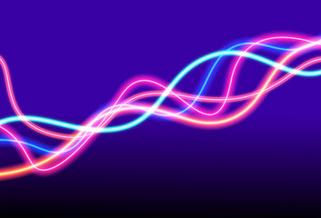 Purple abstract background, Glowing line effect, Lights background design.