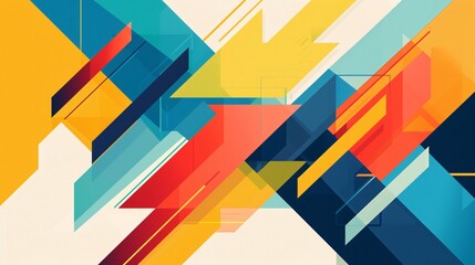 Abstract Geometric Background with Colorful Shapes