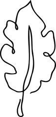 Leaf illustration with single continuous line.