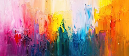 Abstract oil painting with vibrant colors Impressionist inspired background Modern surreal artwork ideal for wall decor Unique hand drawn textured design Perfect as a poster