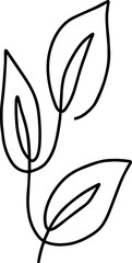 Leaf illustration with single continuous line.